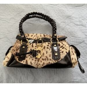 Francesco Biasia "Secret Love" Pony Hair Y2K Shoulder Bag with Braided Handles